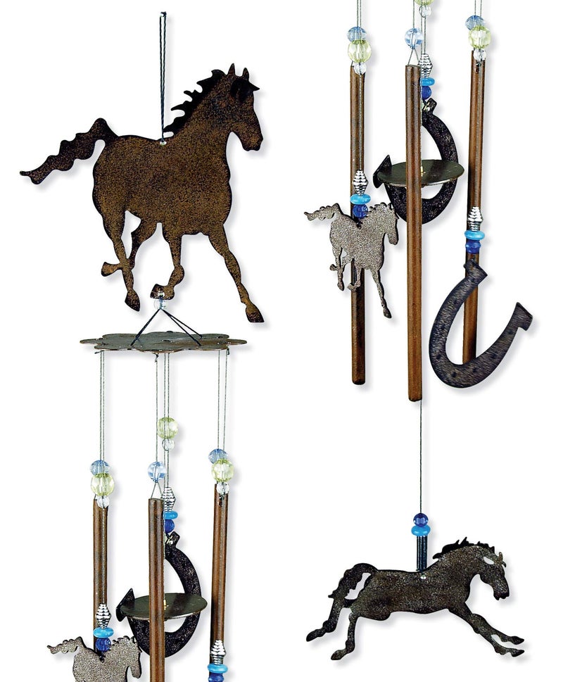 Sunset Vista Designs Horsing Around Western Wind Chime, 28", Galloping Stallion - Image 2